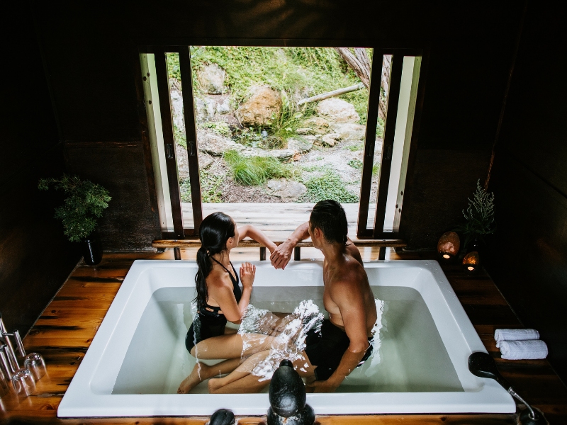 private sanctuary and bathe for two